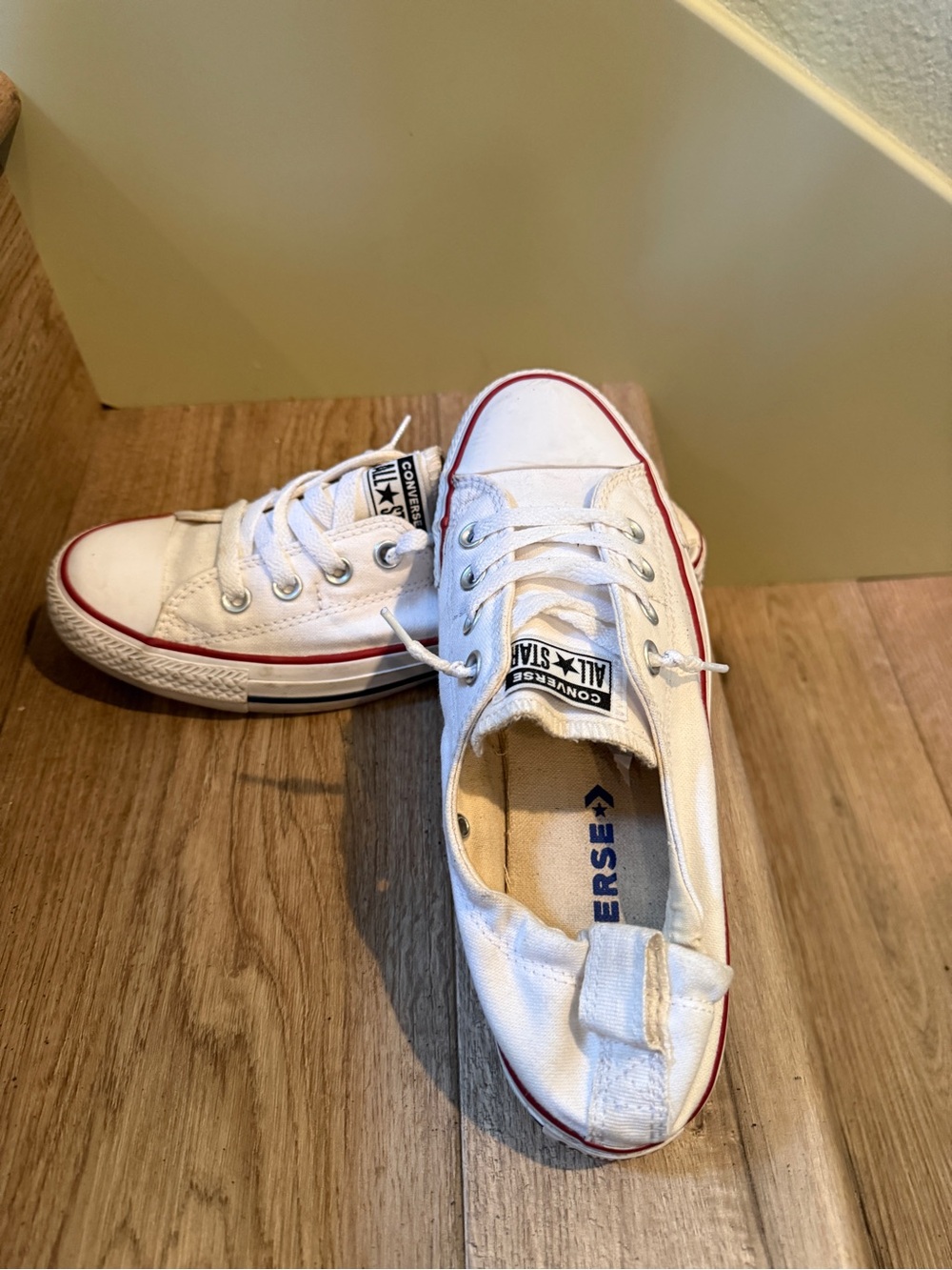 Converse Chuck Taylor All Star Shoreline Slip White Canvas Sneakers W 8.5 EUC - Picture 7 of 9